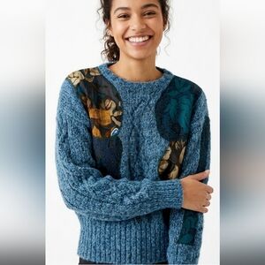 Vintage La Squadra made in Italy mohair wool sweater teal green Medium A3